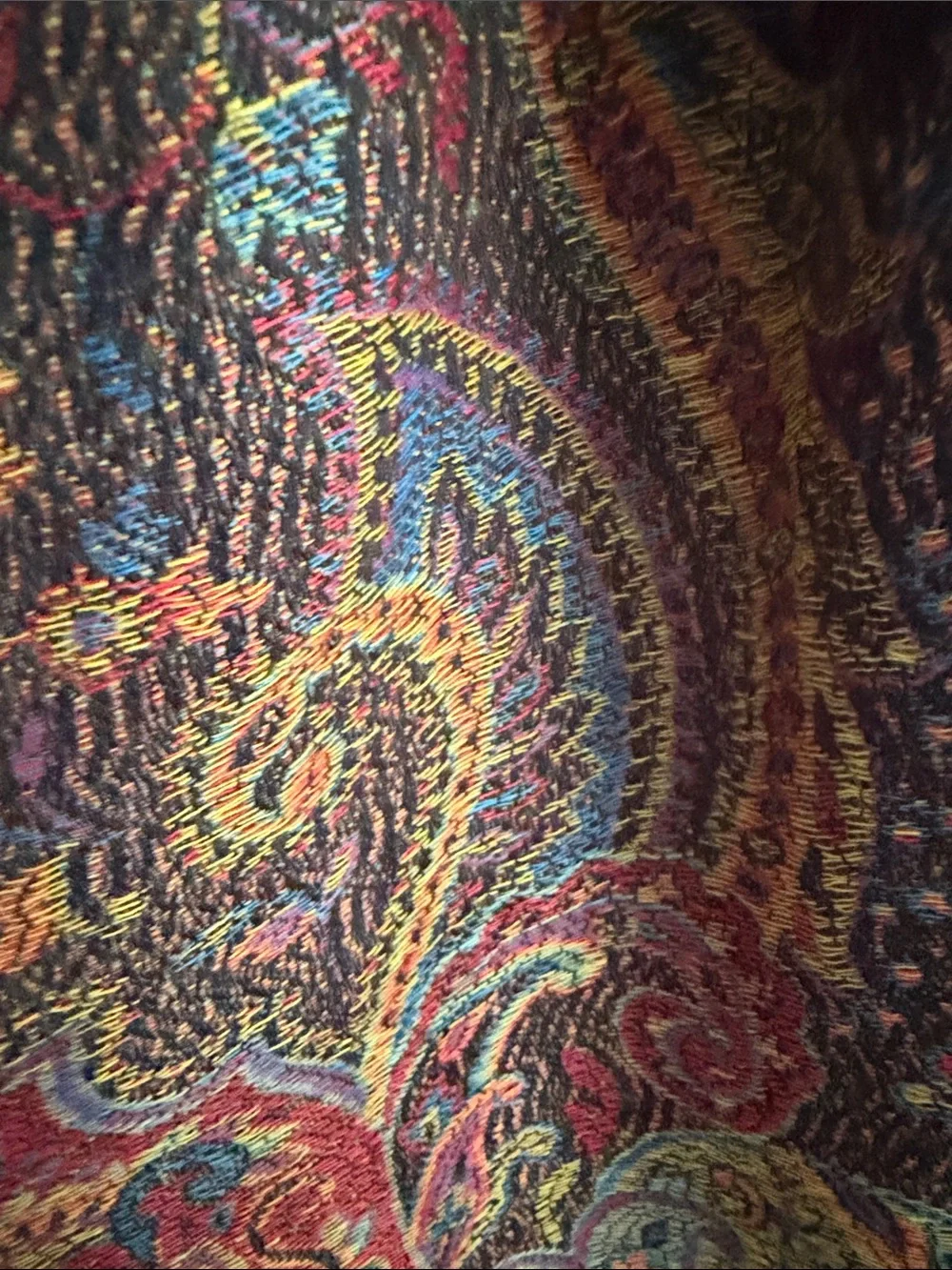 Paisley Fringe Throw Scarf - Multicolor